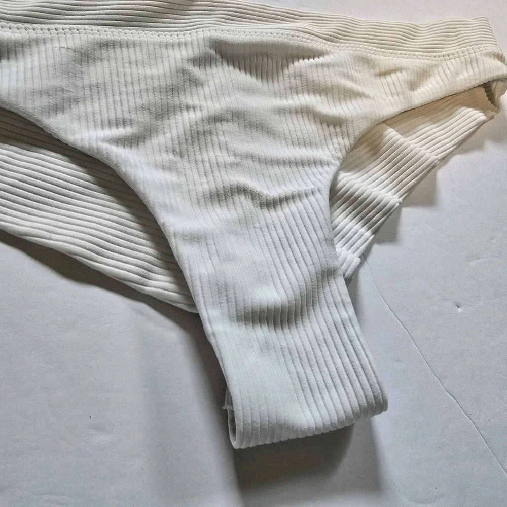Frankies Bikinis Revolve‎ Ribbed Swim Suit Bottom Womens MED Bathing Beach